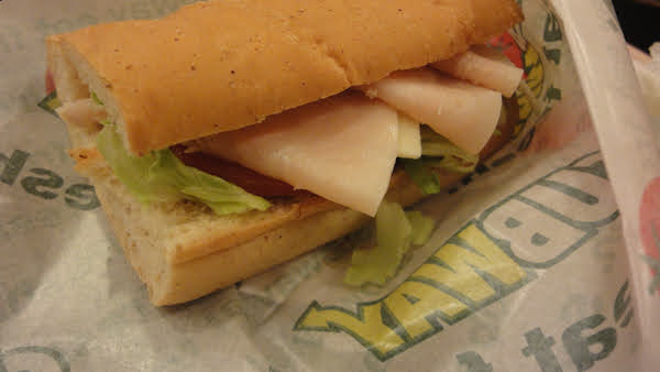 a subway restaurant turkey sandwich